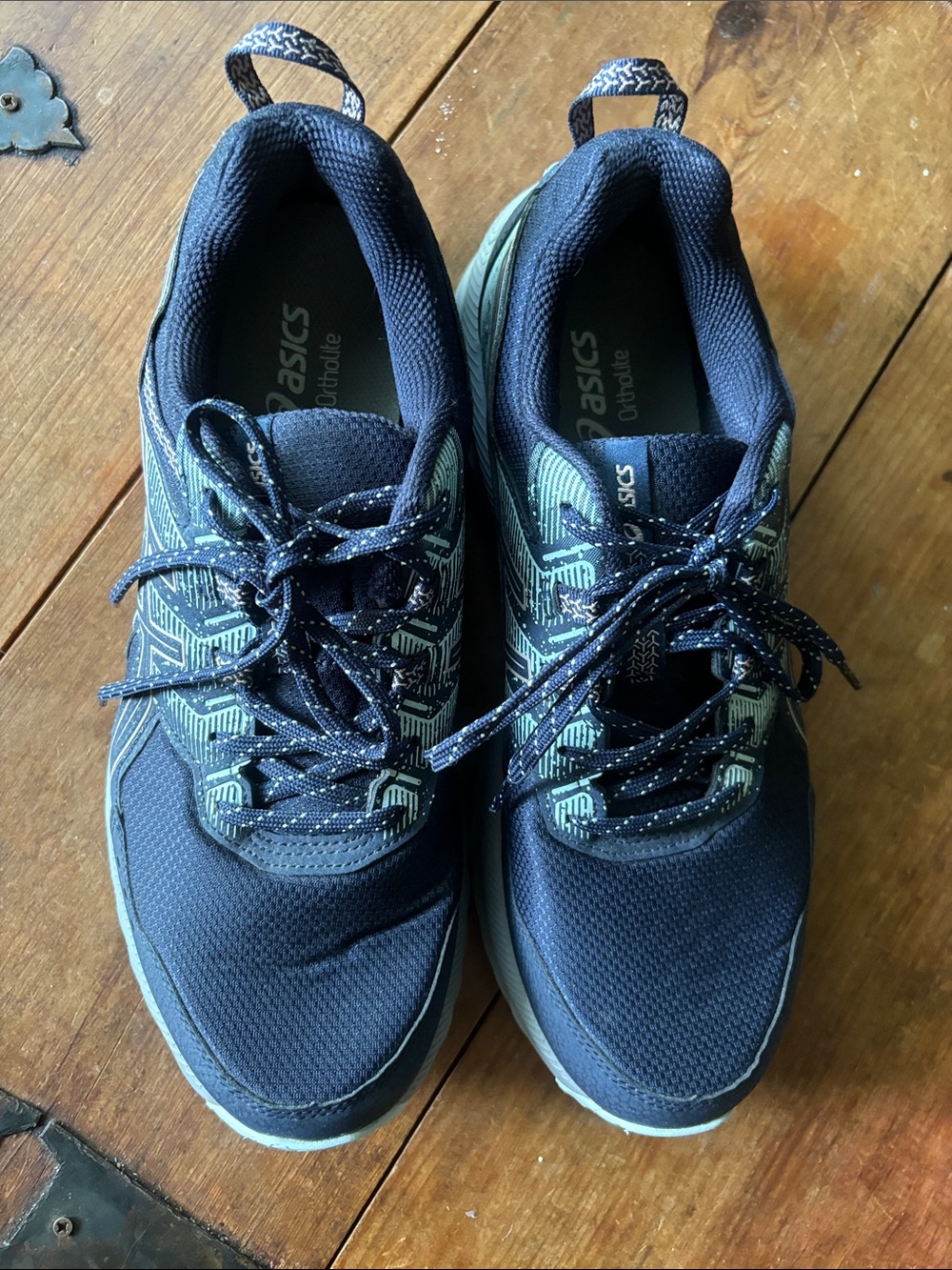 Asics Navy and Light Blue Women's Running Sneakers